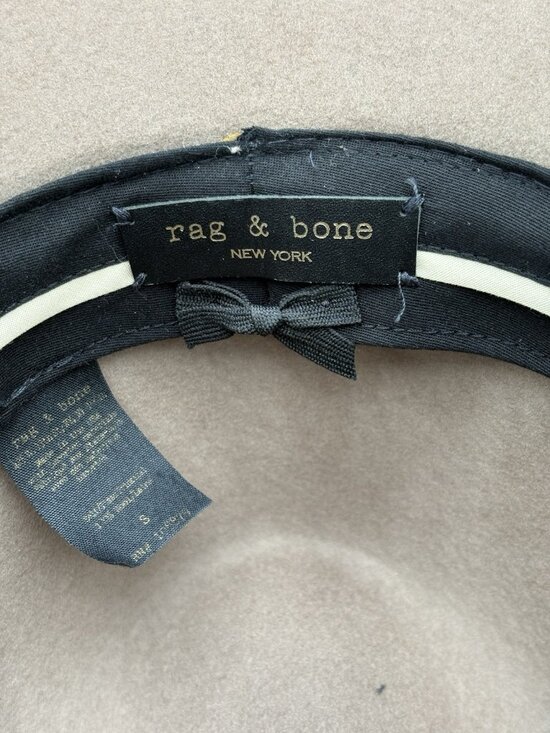 Rag & Bone Women Hat Small Wool Fedora with Leather Band Hat Beige USA US Seller main image 8